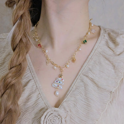 Christmas tree pearl pendant Pearls Necklace -Christmas pearls pendant set fashion jewelry