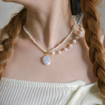 Handmade pearls necklace in three style fashion woman jewelry