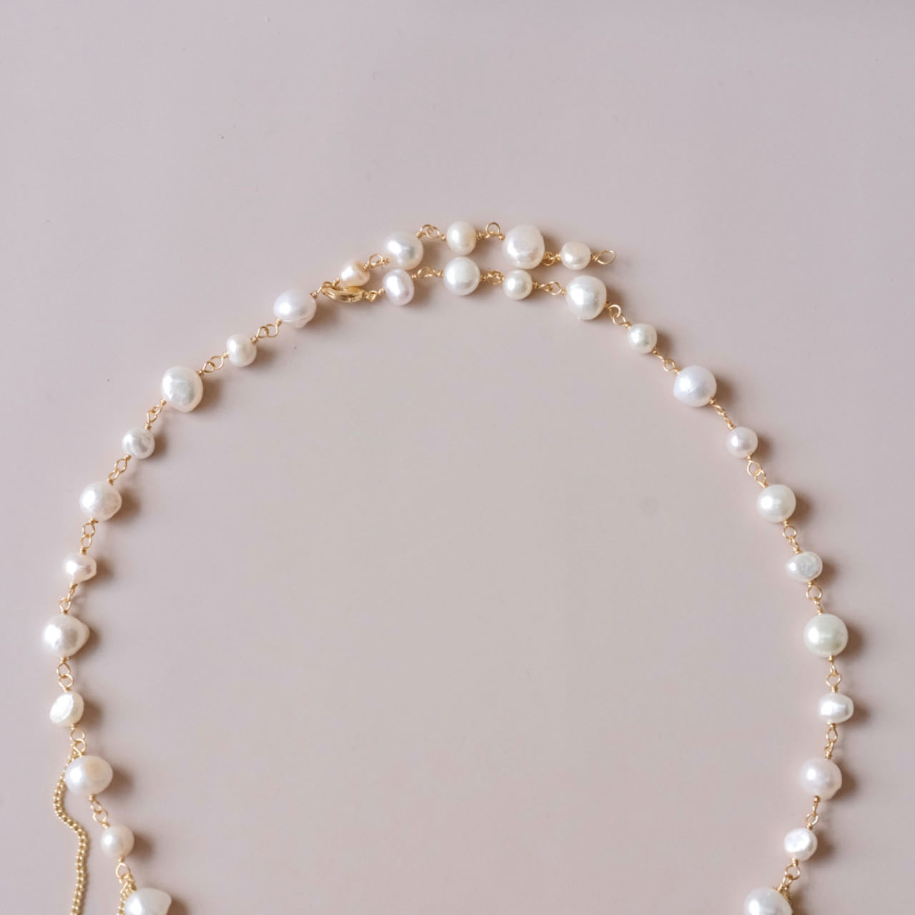 Unique desgin for the Baroque pearls with Chain pearls necklace
