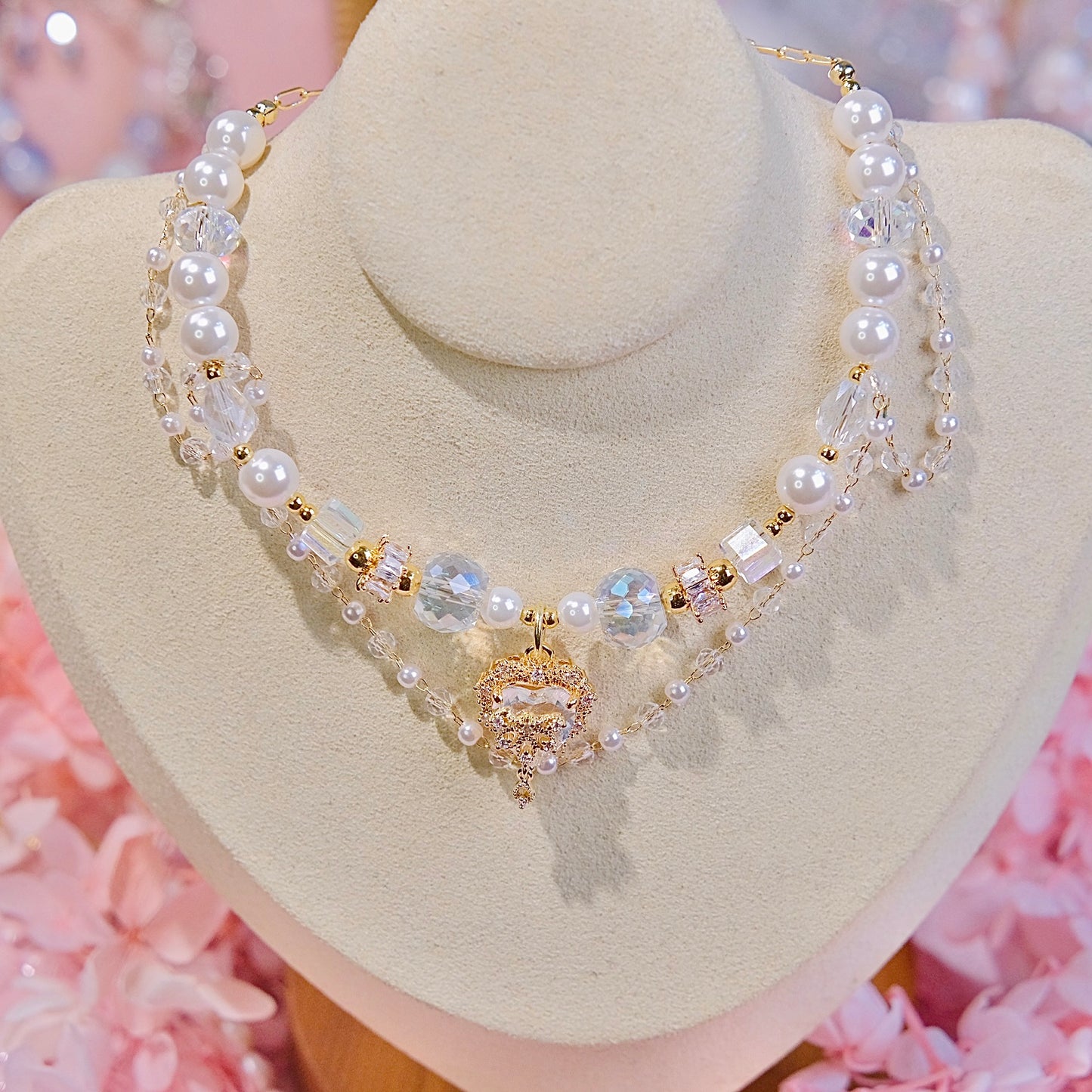 Collar de corazón de reina blanca hecho a mano perlas venecianas cuentas de cristal dailyjewelryannie