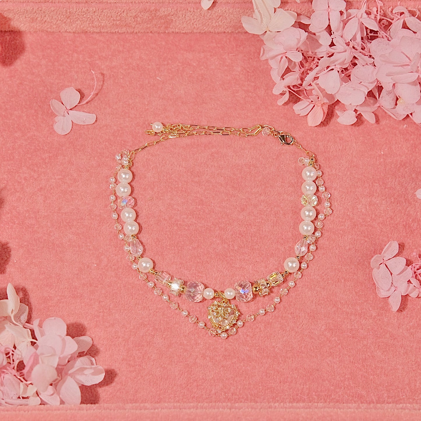 Collar de corazón de reina blanca hecho a mano perlas venecianas cuentas de cristal dailyjewelryannie