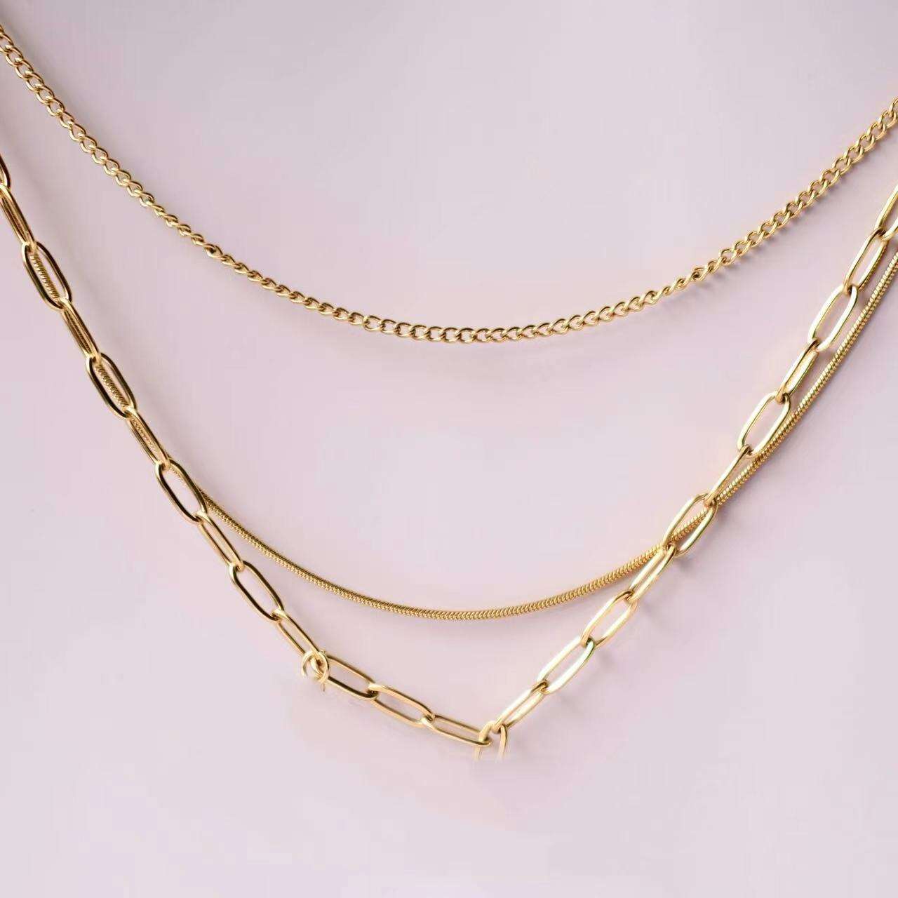 Gargantilla de collar de estilo personalizado de tres cadenas