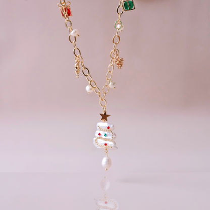 Christmas tree pearl pendant Pearls Necklace -Christmas pearls pendant set fashion jewelry