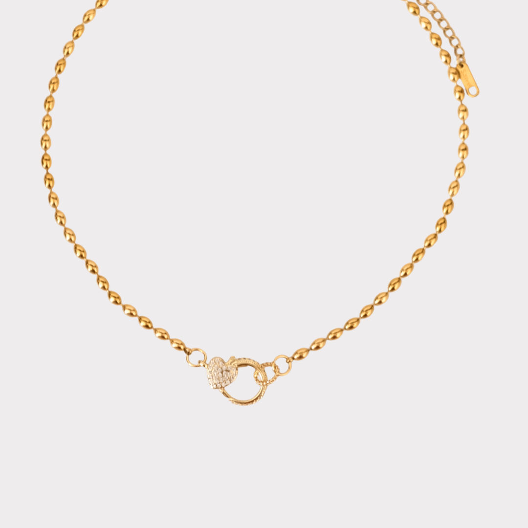 Customize Shining Heart Clasp Charm Chain necklace