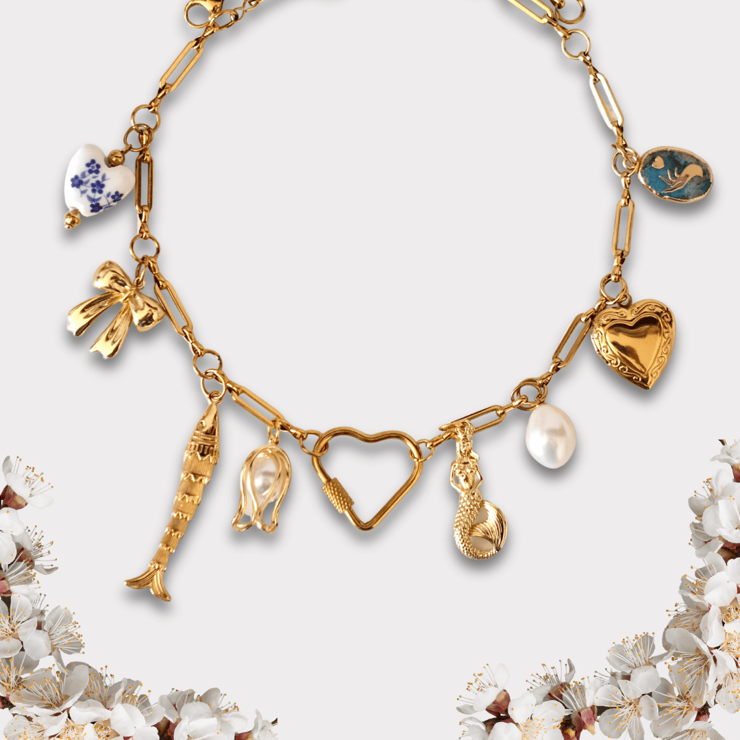 Customized heart Linear Grace  Charm Chain necklace