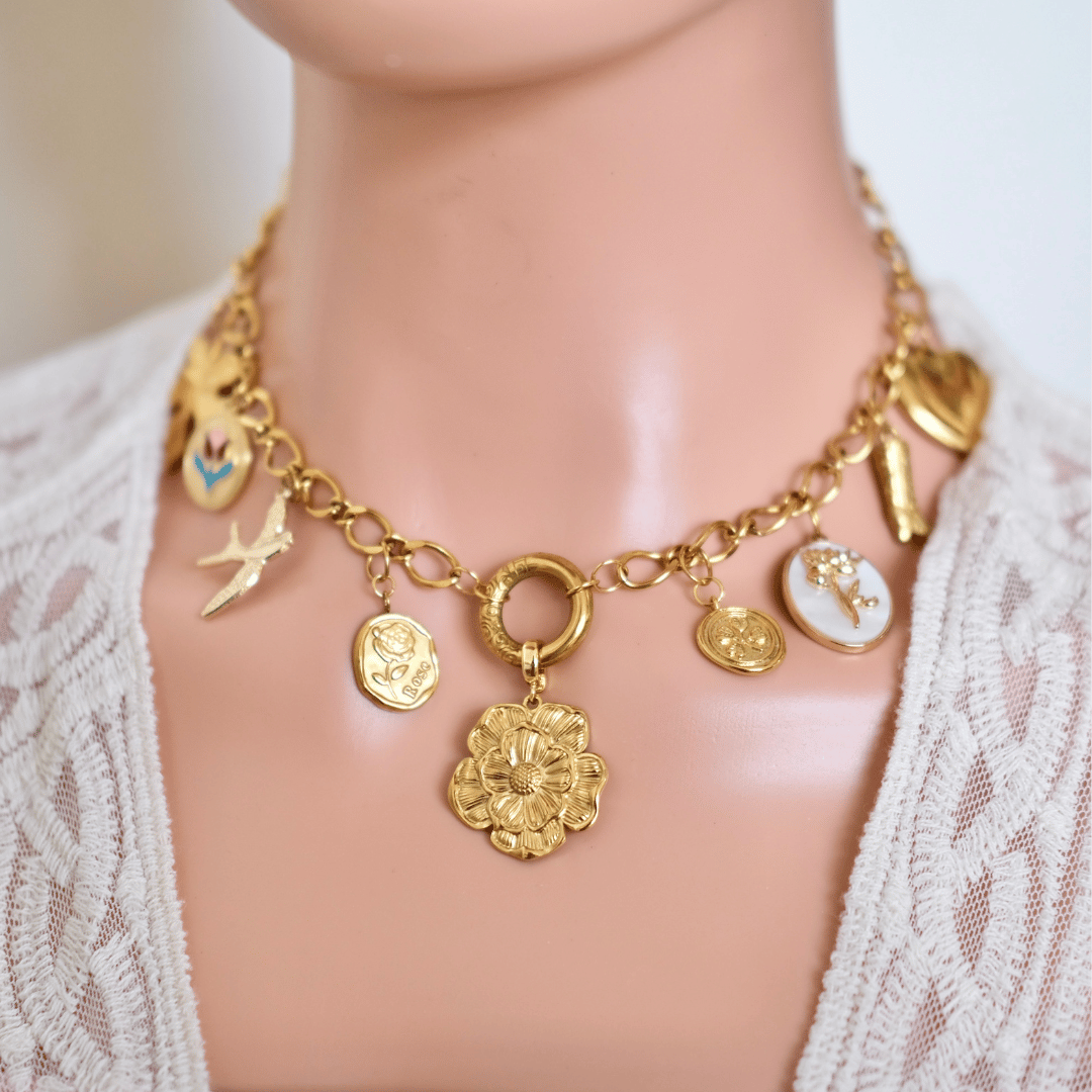 Customized circle Charm Chain necklace