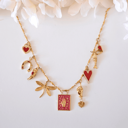 Customized Rice Bead Chain Charms necklace