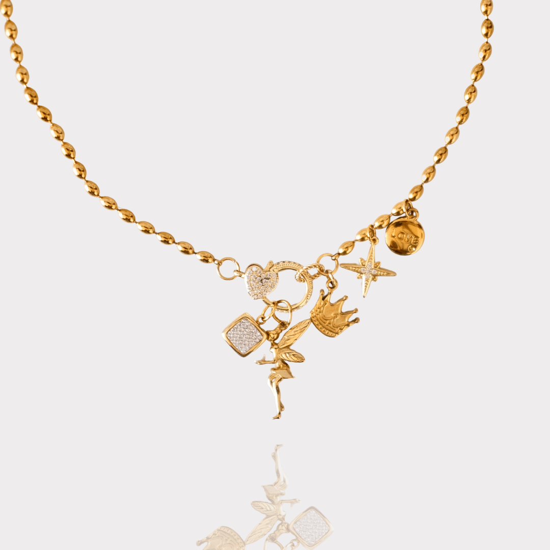 Customize Shining Heart Clasp Charm Chain necklace
