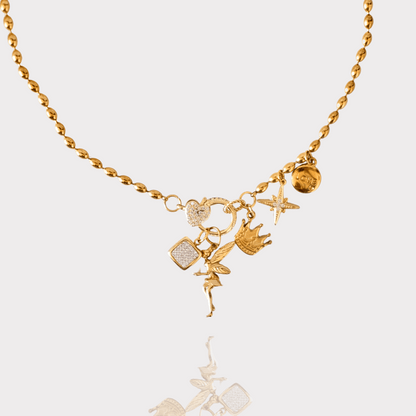 Customize Shining Heart Clasp Charm Chain necklace