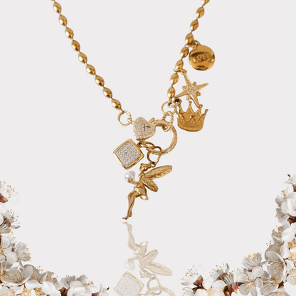 Customize Shining Heart Clasp Charm Chain necklace