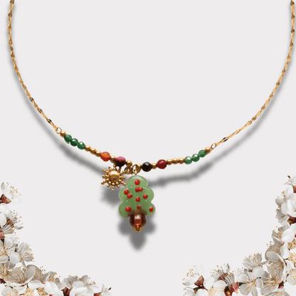 Colgante de perlas de árbol de Navidad Collar de perlas - Conjunto de colgante de perlas de Navidad joyería de moda 