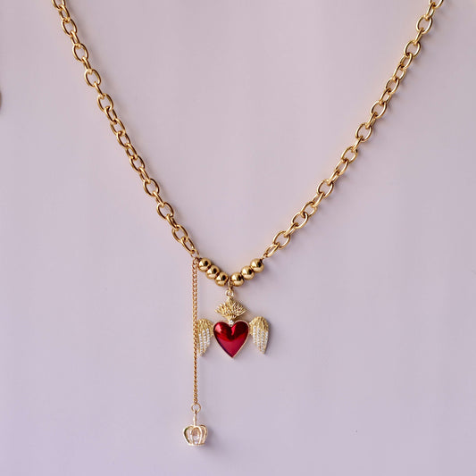 Queen of Hearts Interchangeable Personalized Pendant Necklace