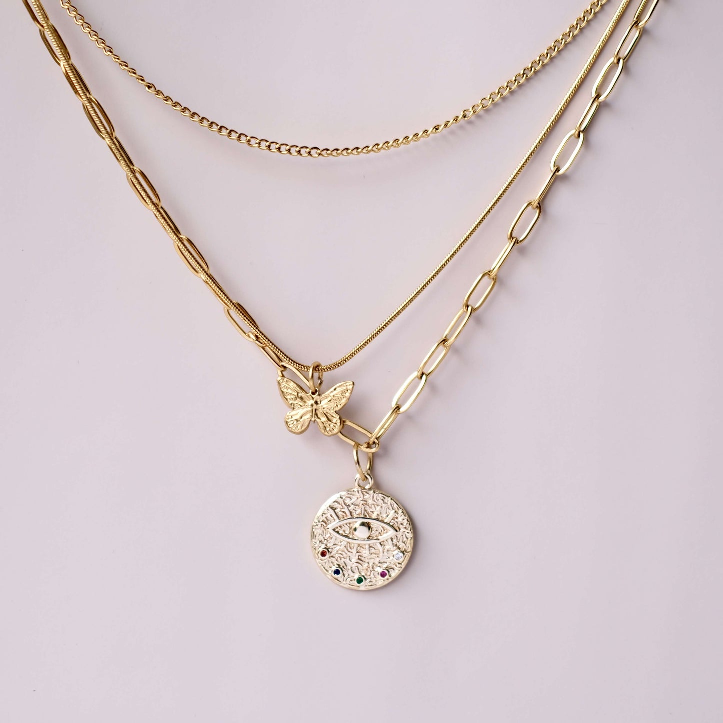 Gargantilla de collar de estilo personalizado de tres cadenas