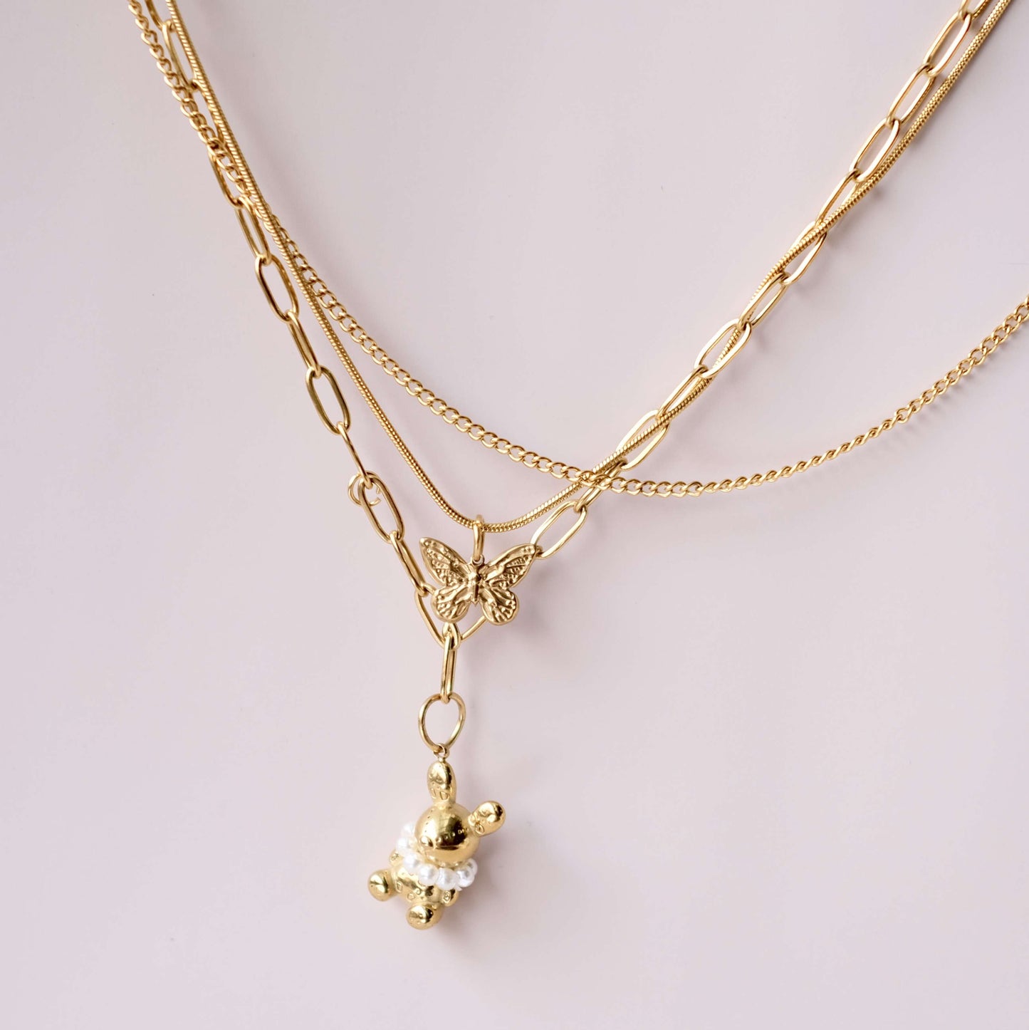 Gargantilla de collar de estilo personalizado de tres cadenas