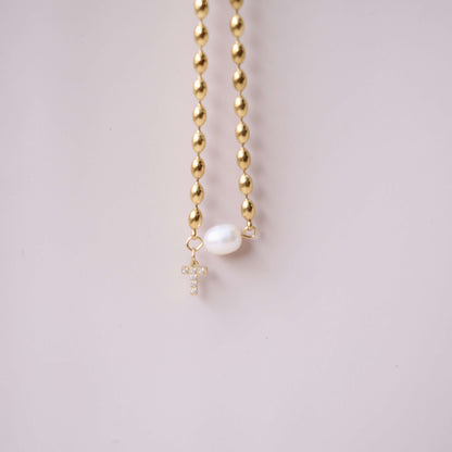 Cadena única de perlas de agua dulce con collar de estilo inicial personalizado Gargantilla