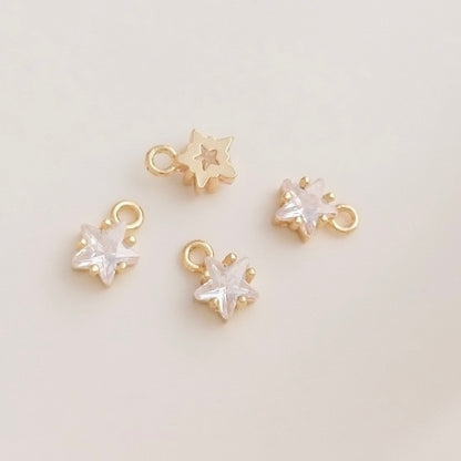 mini star birthstone zircon charm (size 6mm)