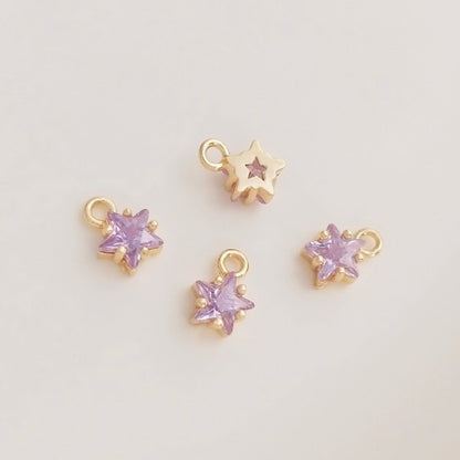 mini star birthstone zircon charm (size 6mm)
